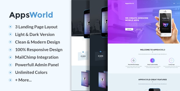 AppsWorld - Responsive App Landing Page Theme Logo
